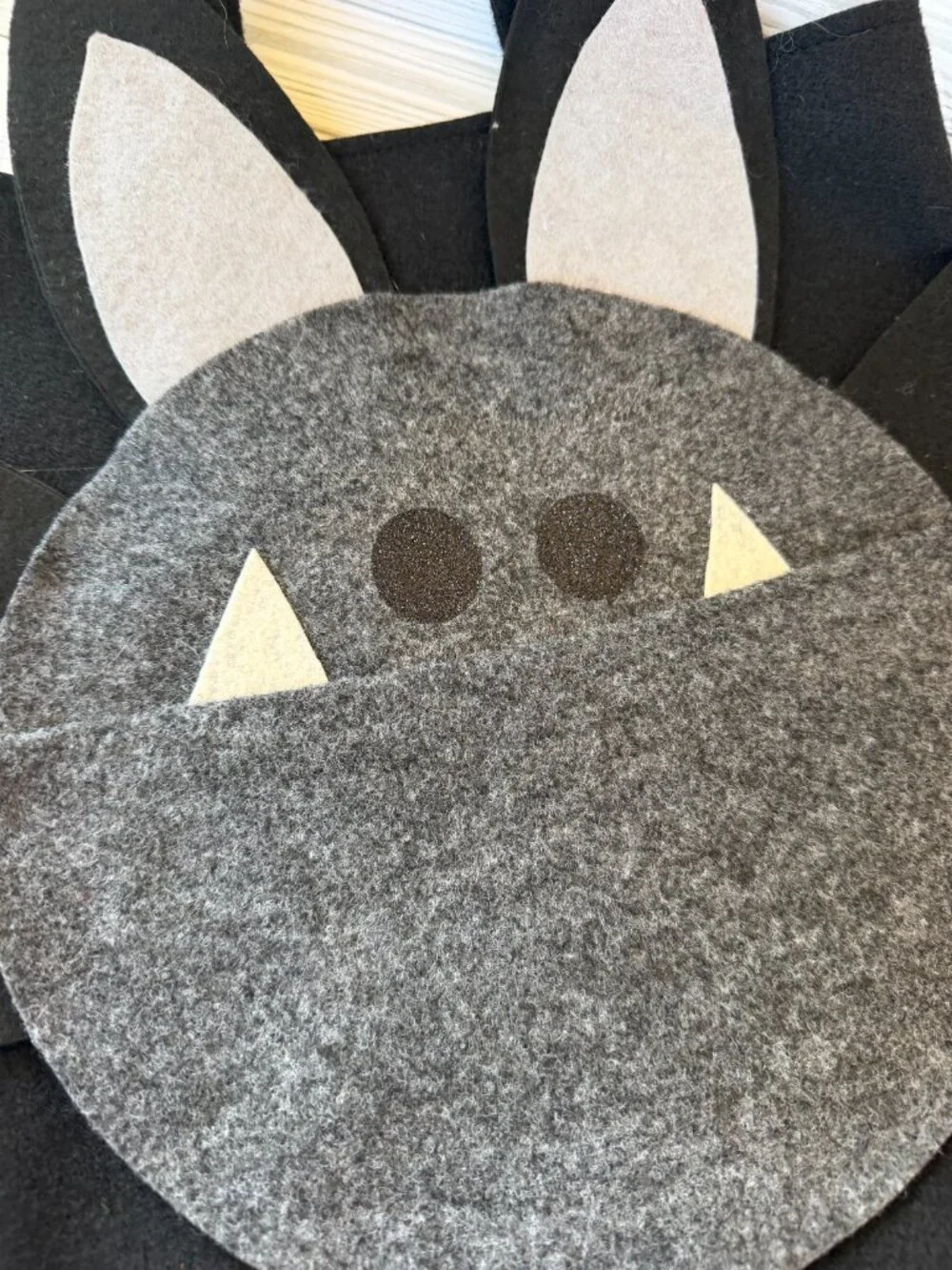 Bat Halloween Treat bag, handmade felt trick or treat bag, kids Halloween candy